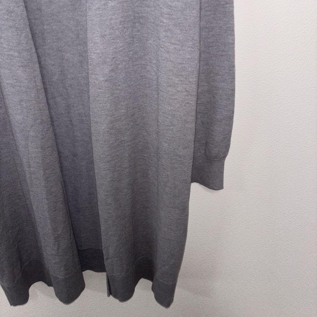 DHC グレー ロングカーディガン Lサイズノーボタン d679 9