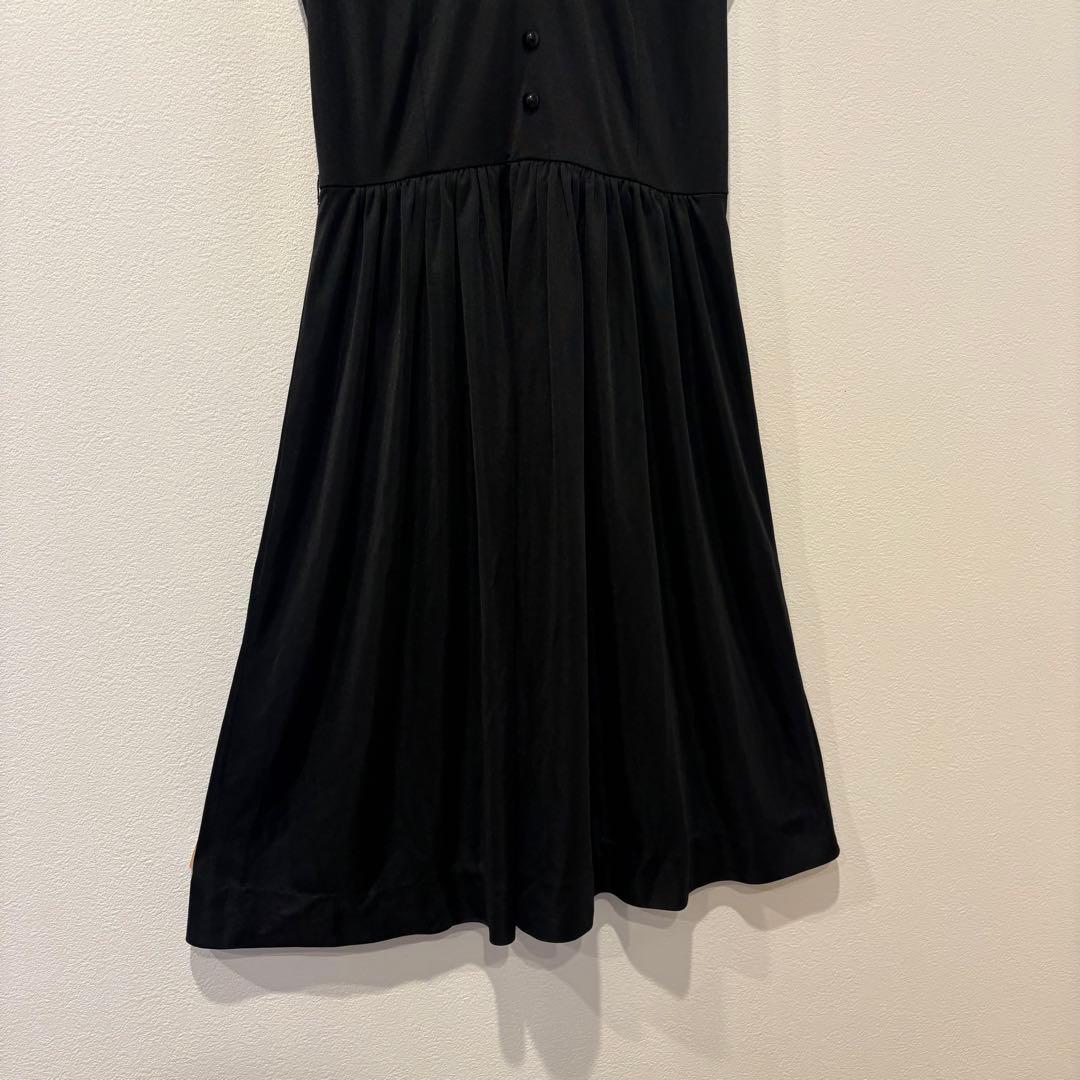 ミカレディ ノースリーブ ワンピース フレア 膝丈　黒 ブラック　9号 M相当 3
