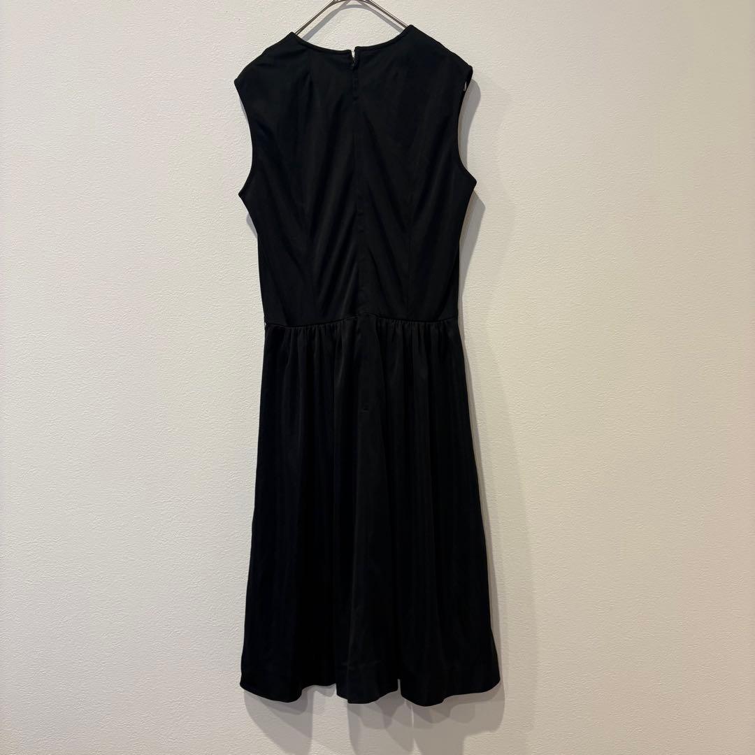ミカレディ ノースリーブ ワンピース フレア 膝丈　黒 ブラック　9号 M相当 5