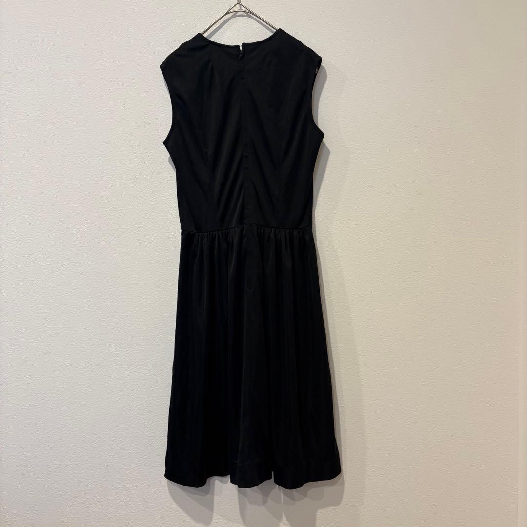 ミカレディ ノースリーブ ワンピース フレア 膝丈　黒 ブラック　9号 M相当 6