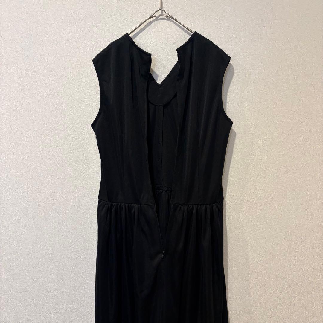 ミカレディ ノースリーブ ワンピース フレア 膝丈　黒 ブラック　9号 M相当 7