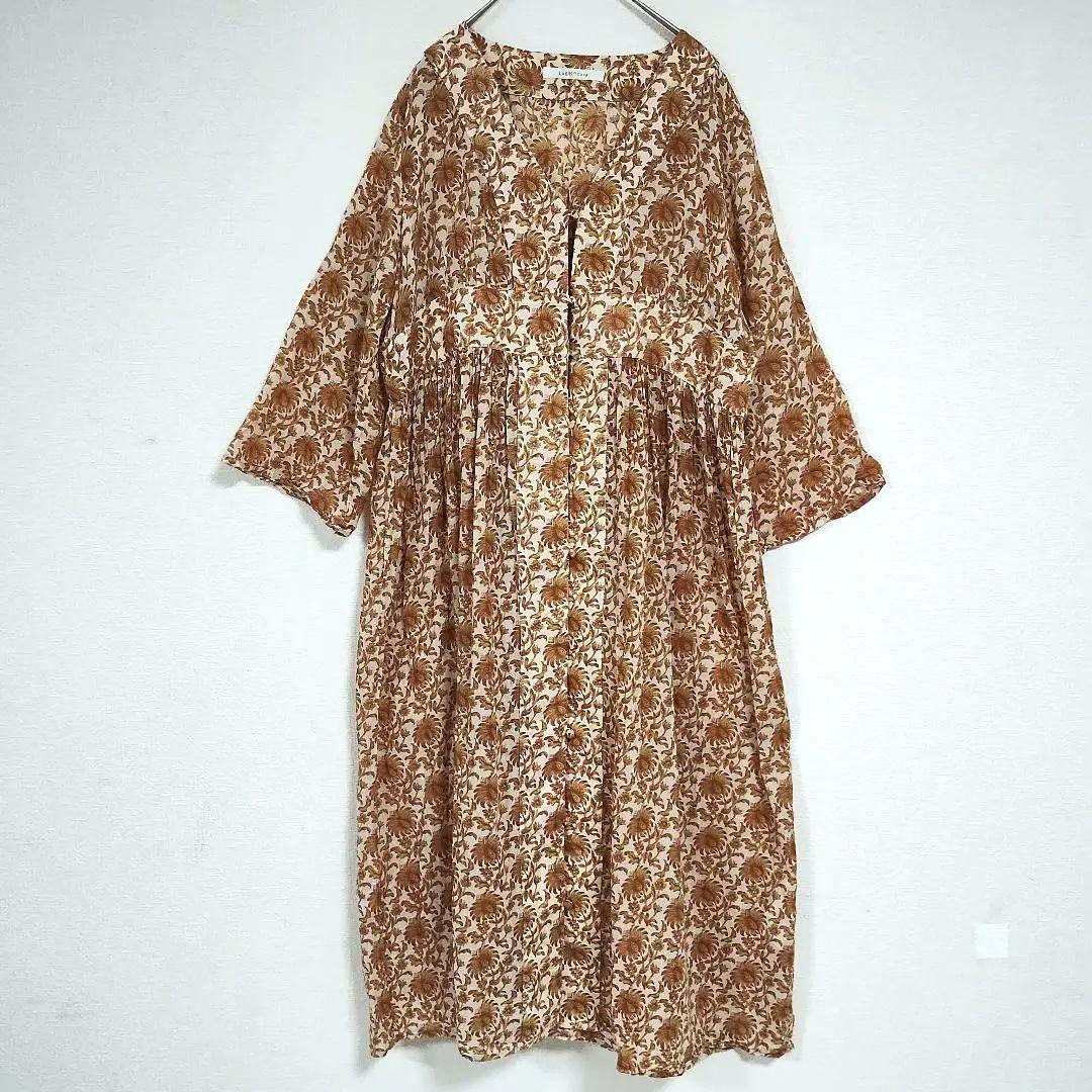 Luggenecure ルノンキュール インド花柄 マキシ丈ワンピース F 軽い