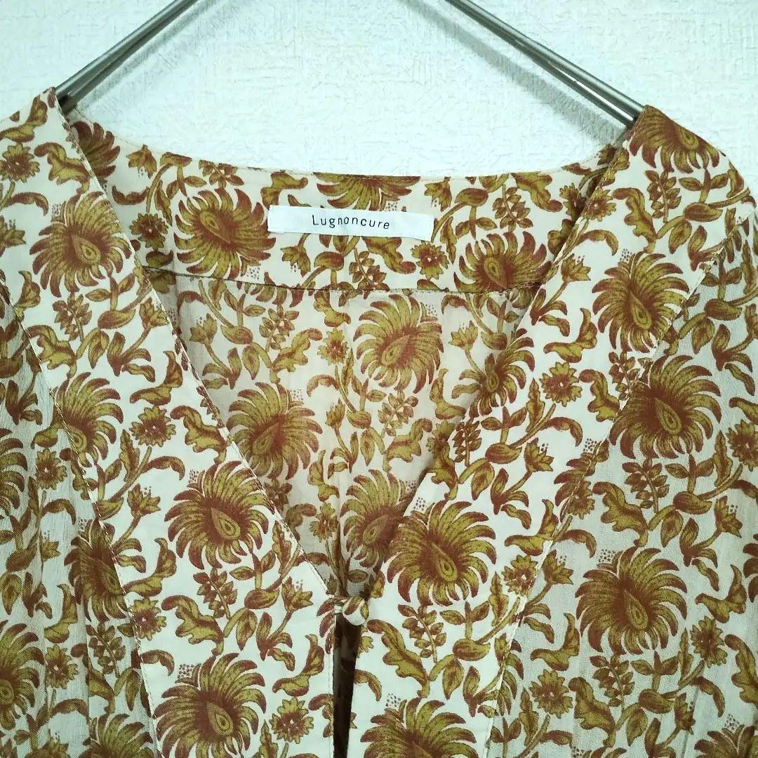 Luggenecure ルノンキュール インド花柄 マキシ丈ワンピース F 軽い 2