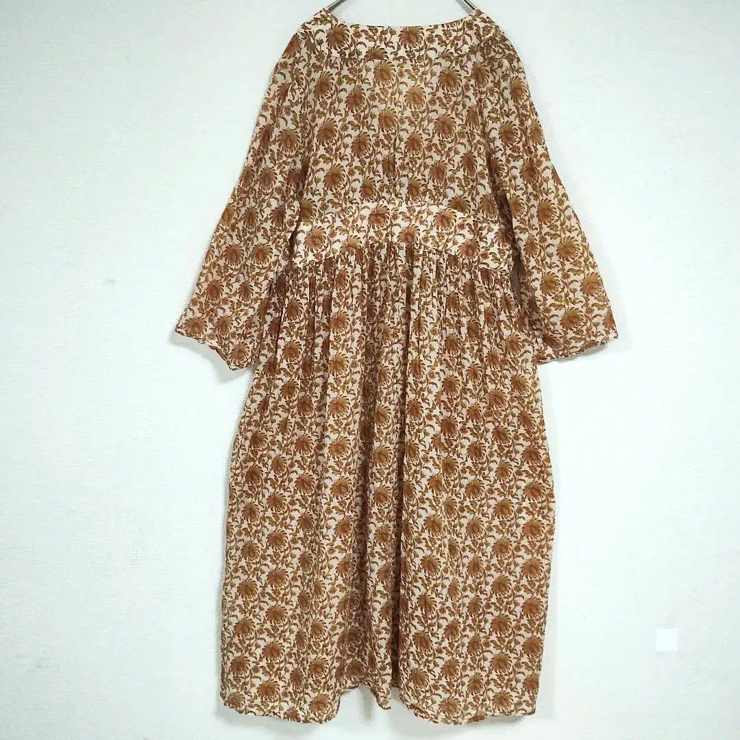 Luggenecure ルノンキュール インド花柄 マキシ丈ワンピース F 軽い 6