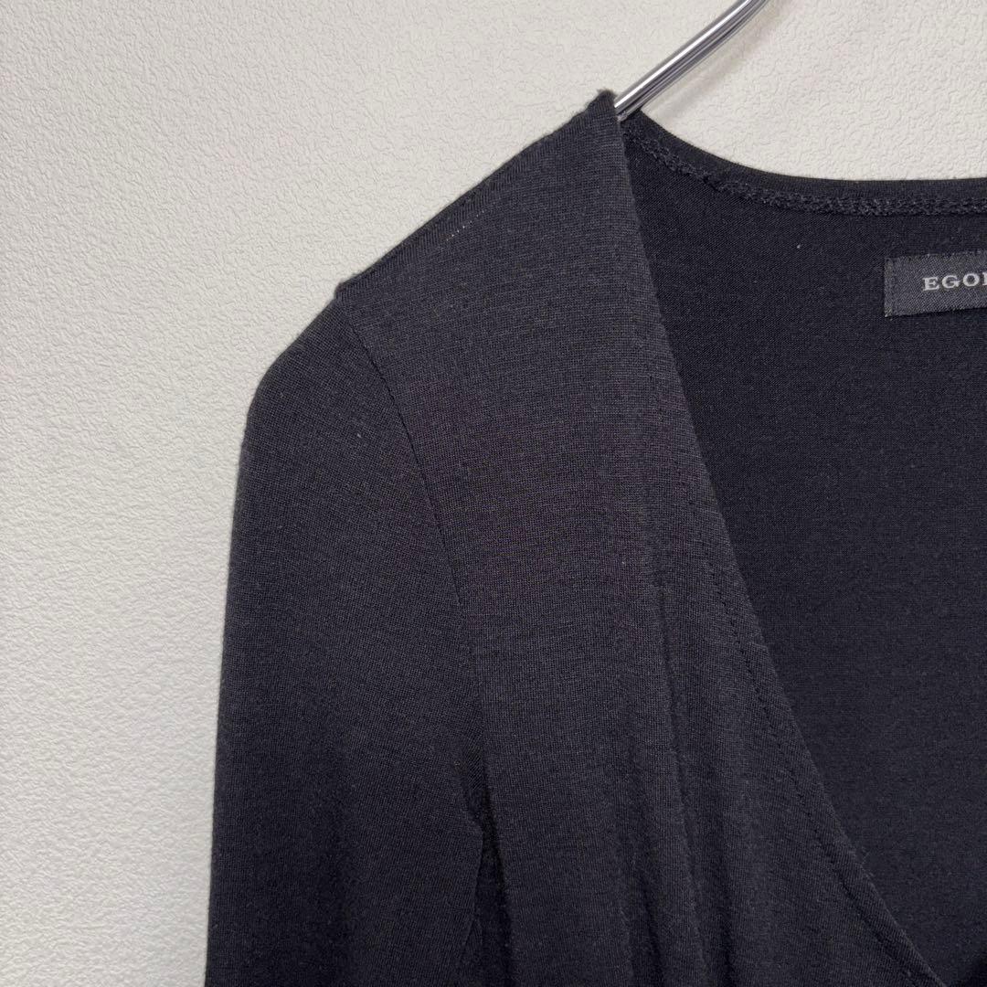 EGOIST ブラックVネック チュニック S相当Aラインe062 4