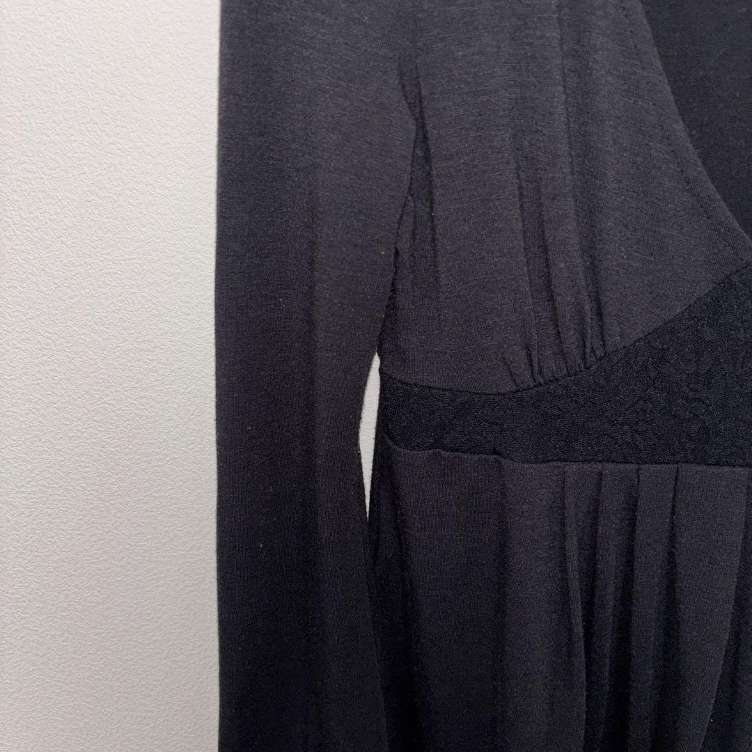 EGOIST ブラックVネック チュニック S相当Aラインe062 5