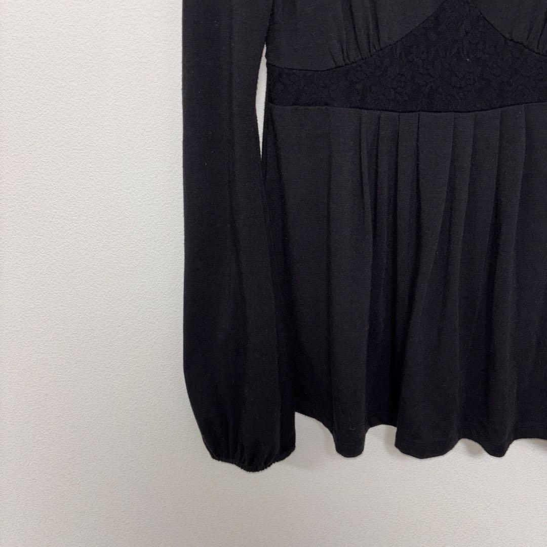 EGOIST ブラックVネック チュニック S相当Aラインe062 6