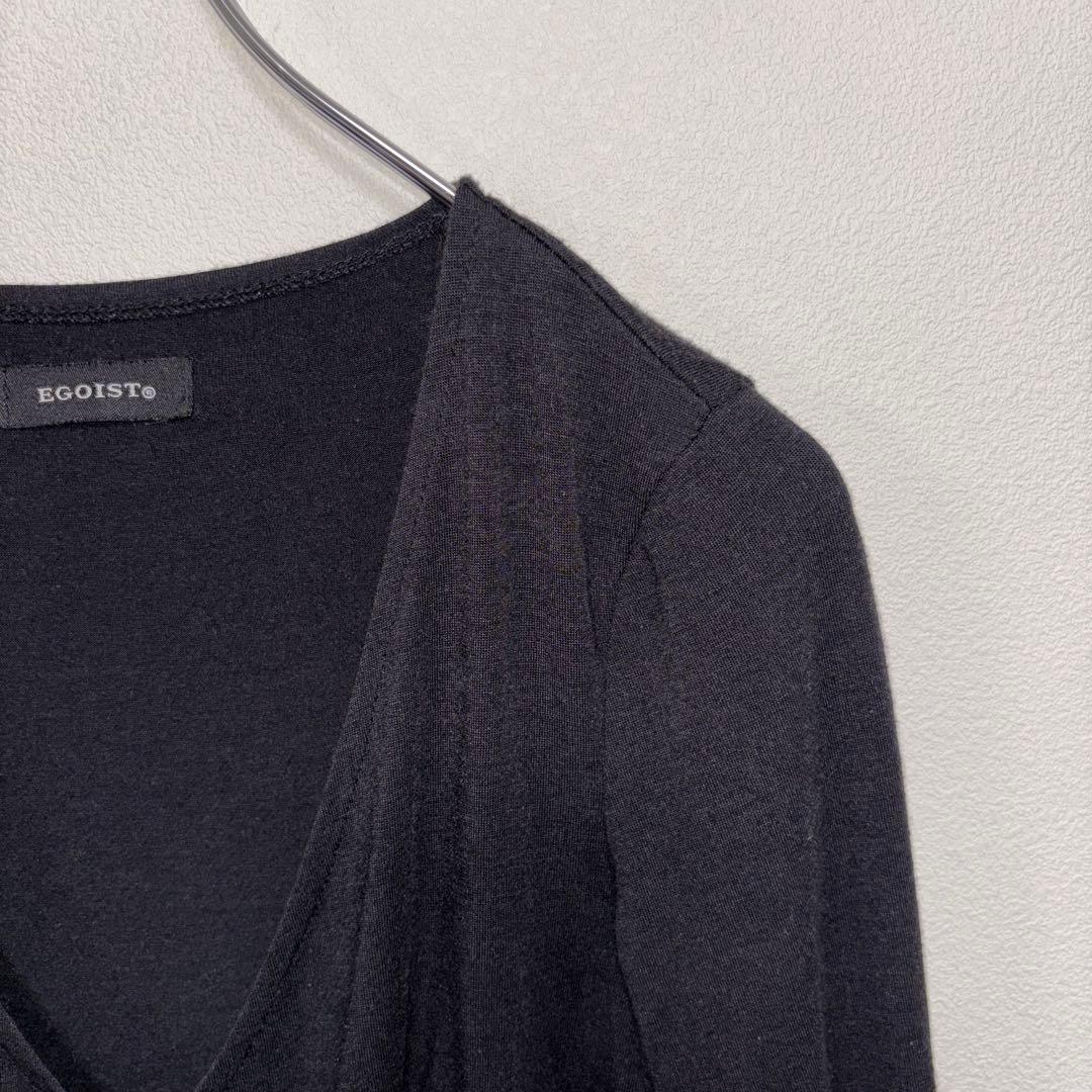 EGOIST ブラックVネック チュニック S相当Aラインe062 7
