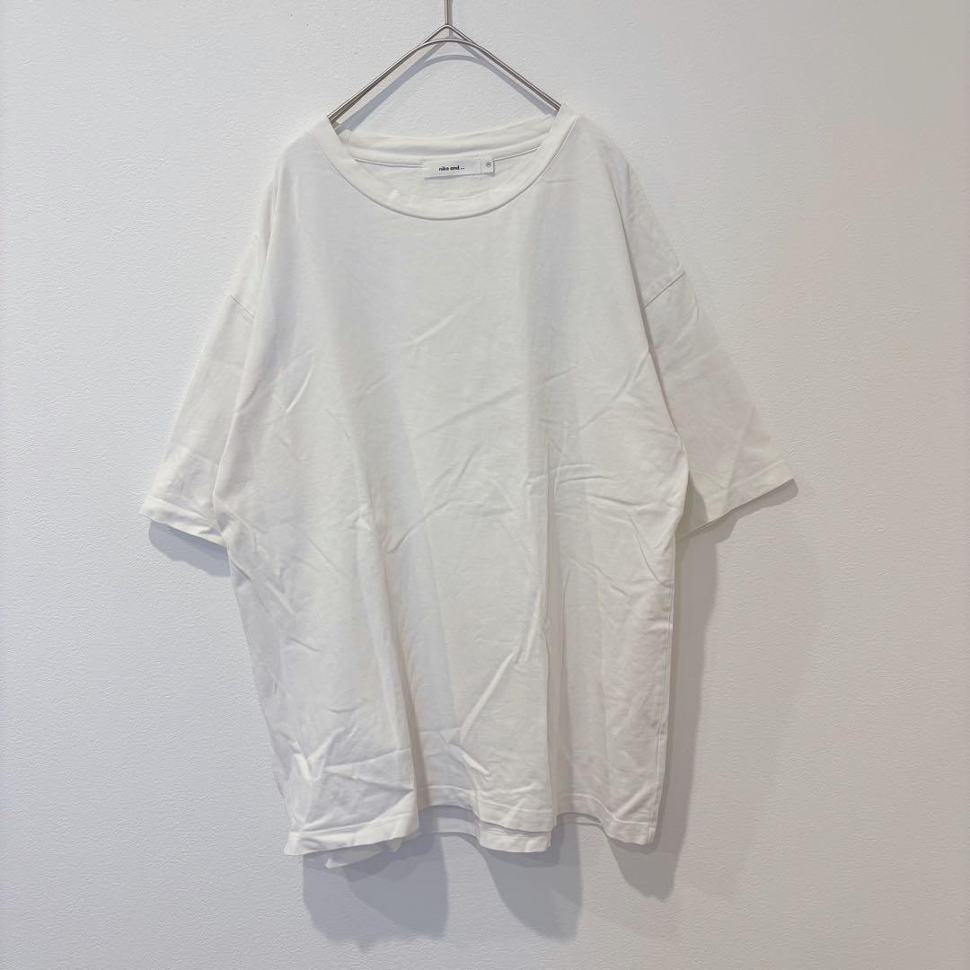 ニコアンド 半袖Tシャツ バックロゴ ビッグシルエット 白　ホワイト L