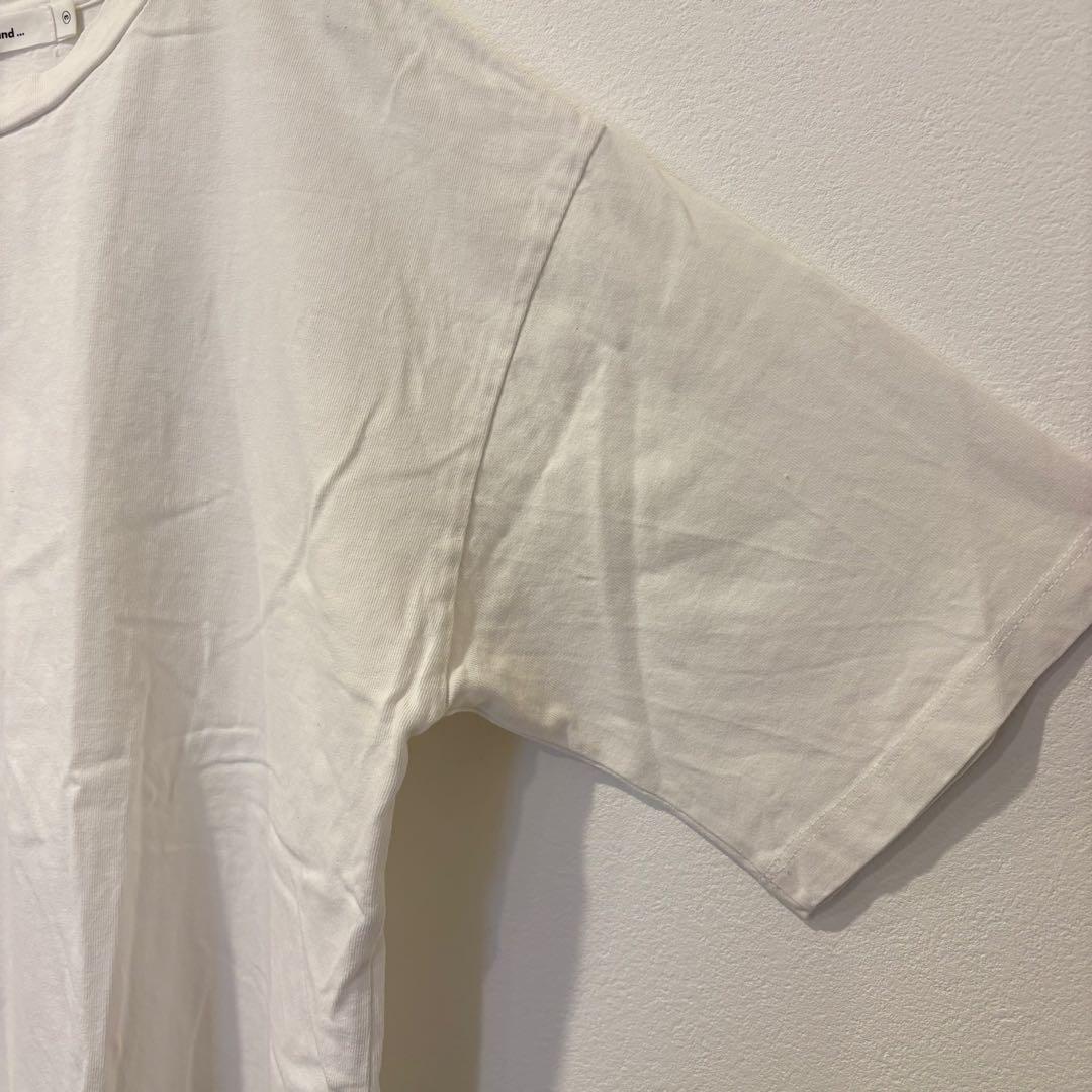 ニコアンド 半袖Tシャツ バックロゴ ビッグシルエット 白　ホワイト L 4