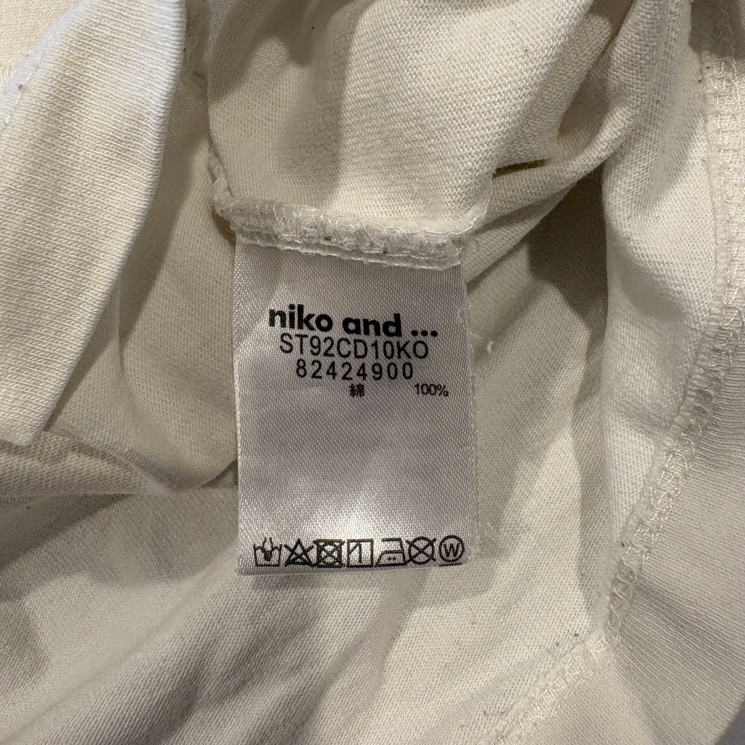ニコアンド 半袖Tシャツ バックロゴ ビッグシルエット 白　ホワイト L 8
