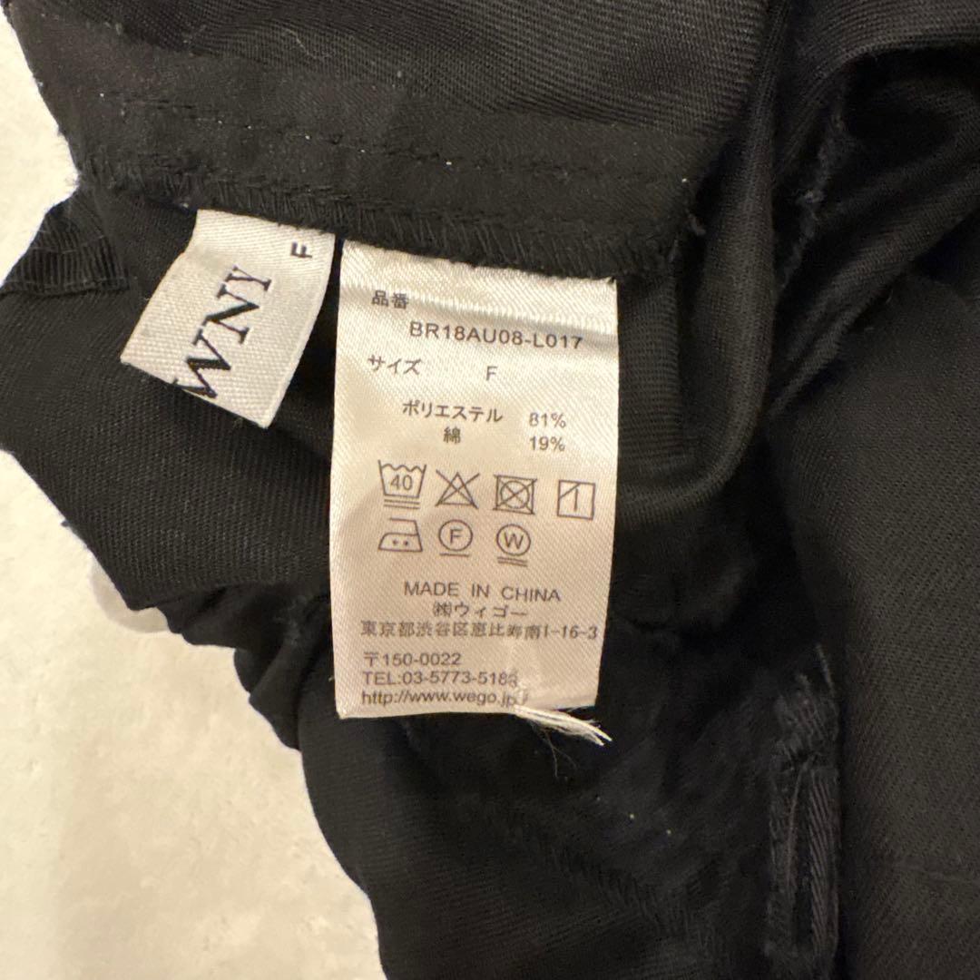 .ワイドパンツ ステッチ　黒 ブラック　ガウチョ　ワークパンツ　無地　カジュアル 11