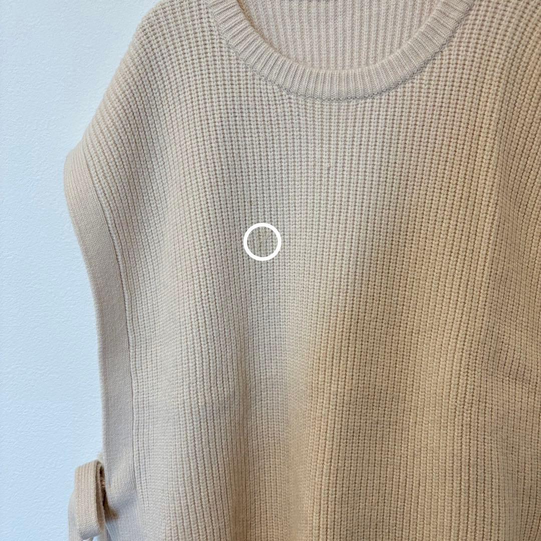 アズールエンカント ニットベスト アイボリー　ベージュ M リボン　ノースリーブ 3