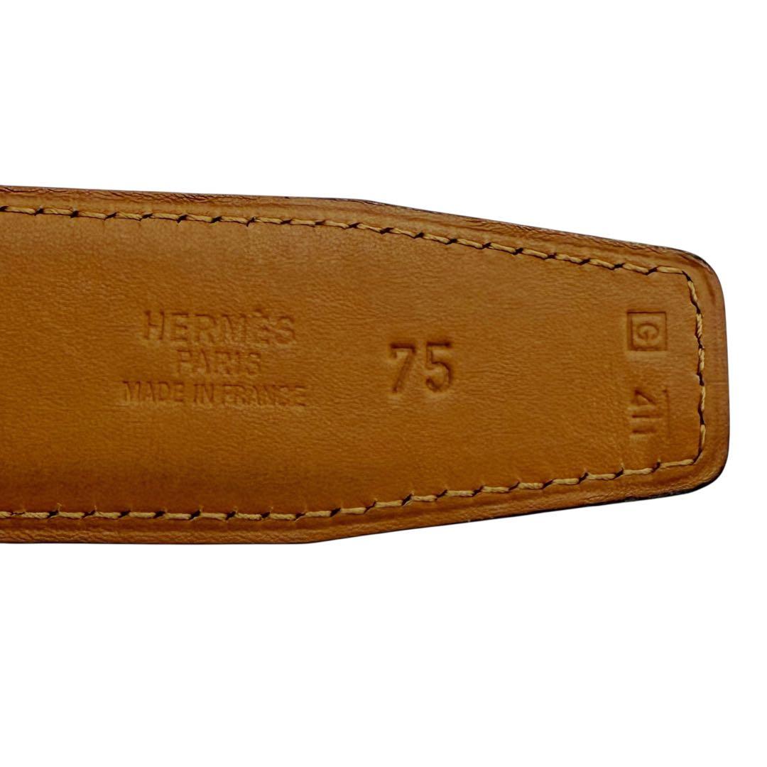 ⭐️美品⭐️ エルメス ベルト ケープゴット 75 シルバーバックル 10