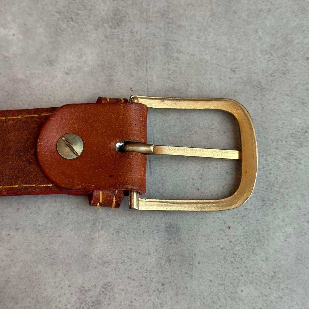 希少✨80s Yves Saint Laurent エンボスロゴ　レザーベルト 9