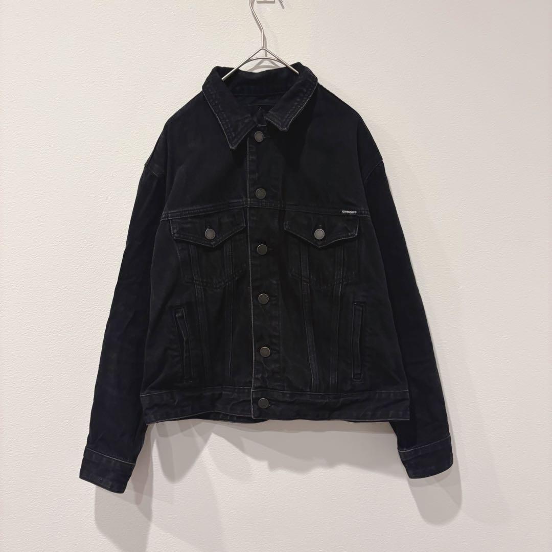 スーパードライ デニムジャケット Gジャン 黒 ブラック　無地 L メンズ