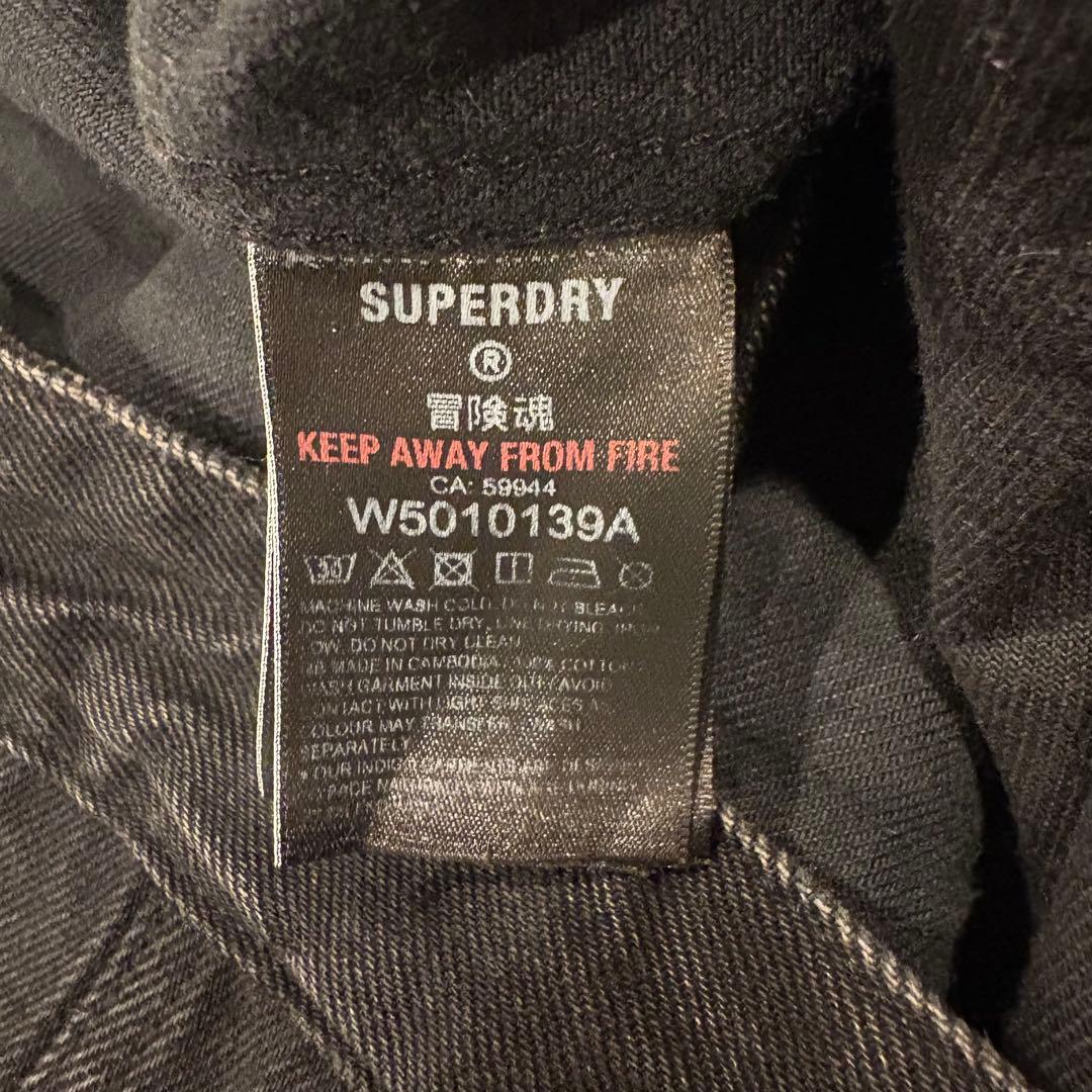 スーパードライ デニムジャケット Gジャン 黒 ブラック　無地 L メンズ 13