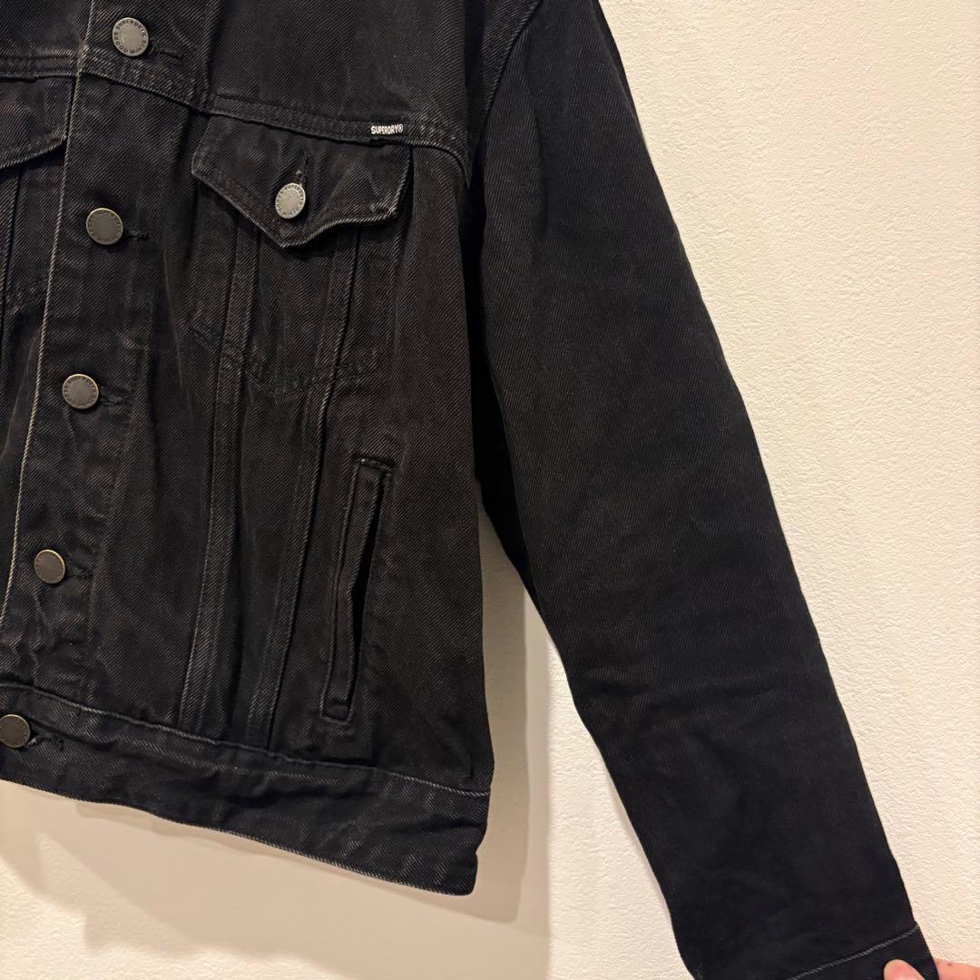 スーパードライ デニムジャケット Gジャン 黒 ブラック　無地 L メンズ 5