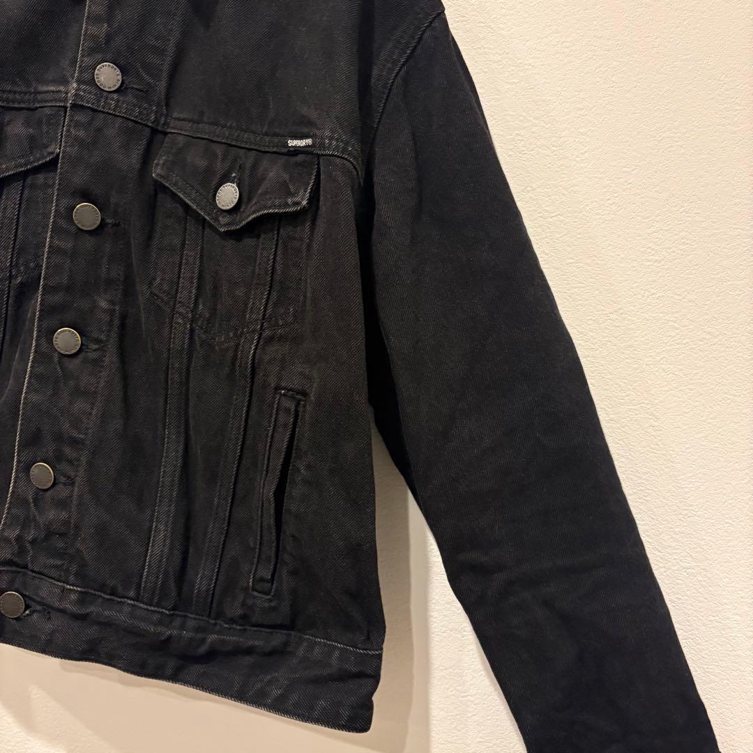 スーパードライ デニムジャケット Gジャン 黒 ブラック　無地 L メンズ 6