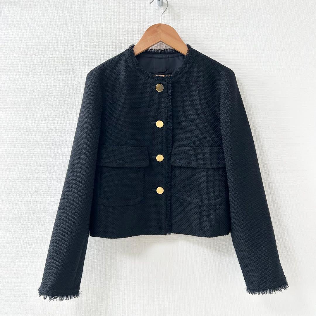 ANAYI アナイ　ウールプリペラポケット ジャケット　ネイビー　38