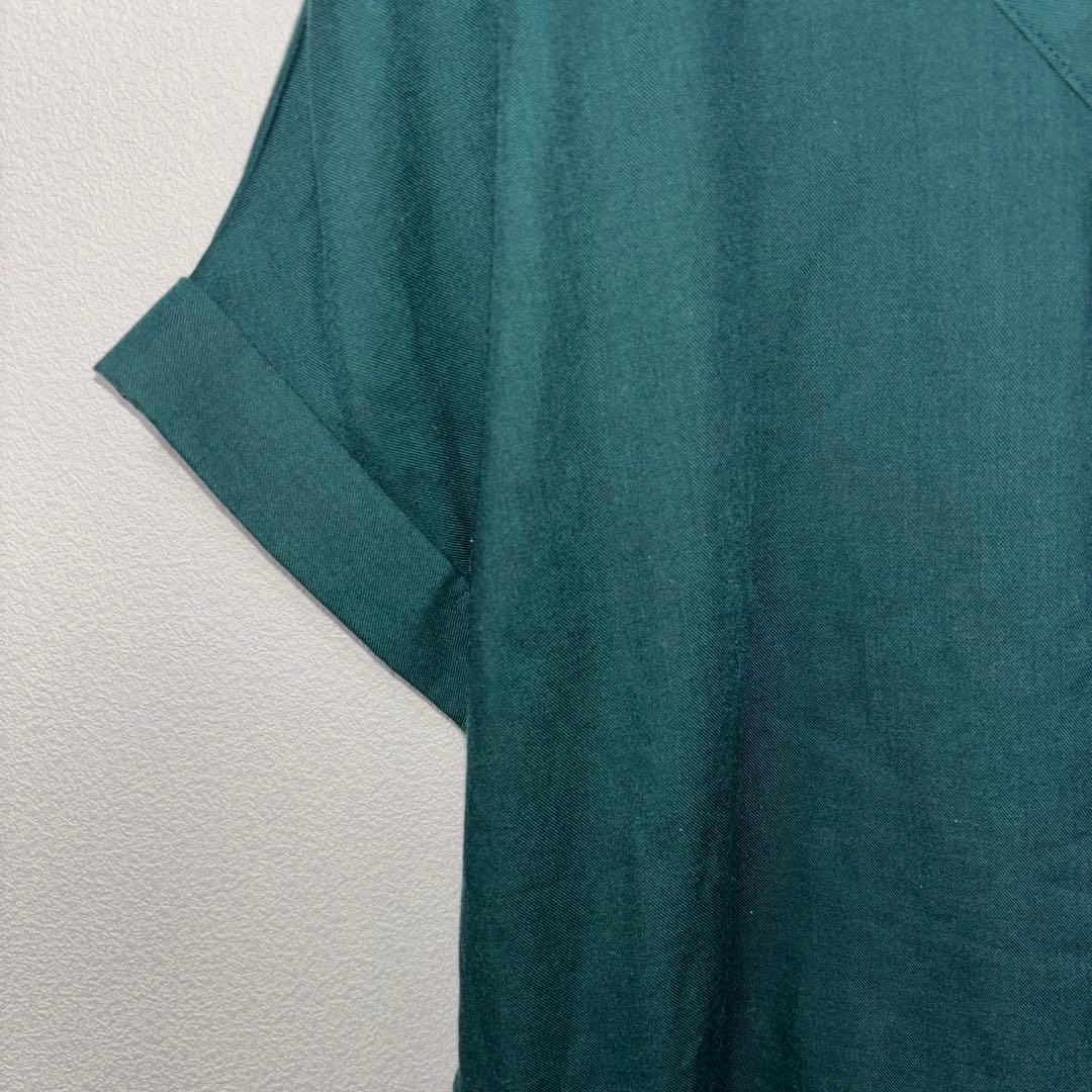 PLST ダークグリーン Vネック 半袖ブラウス M d750 5