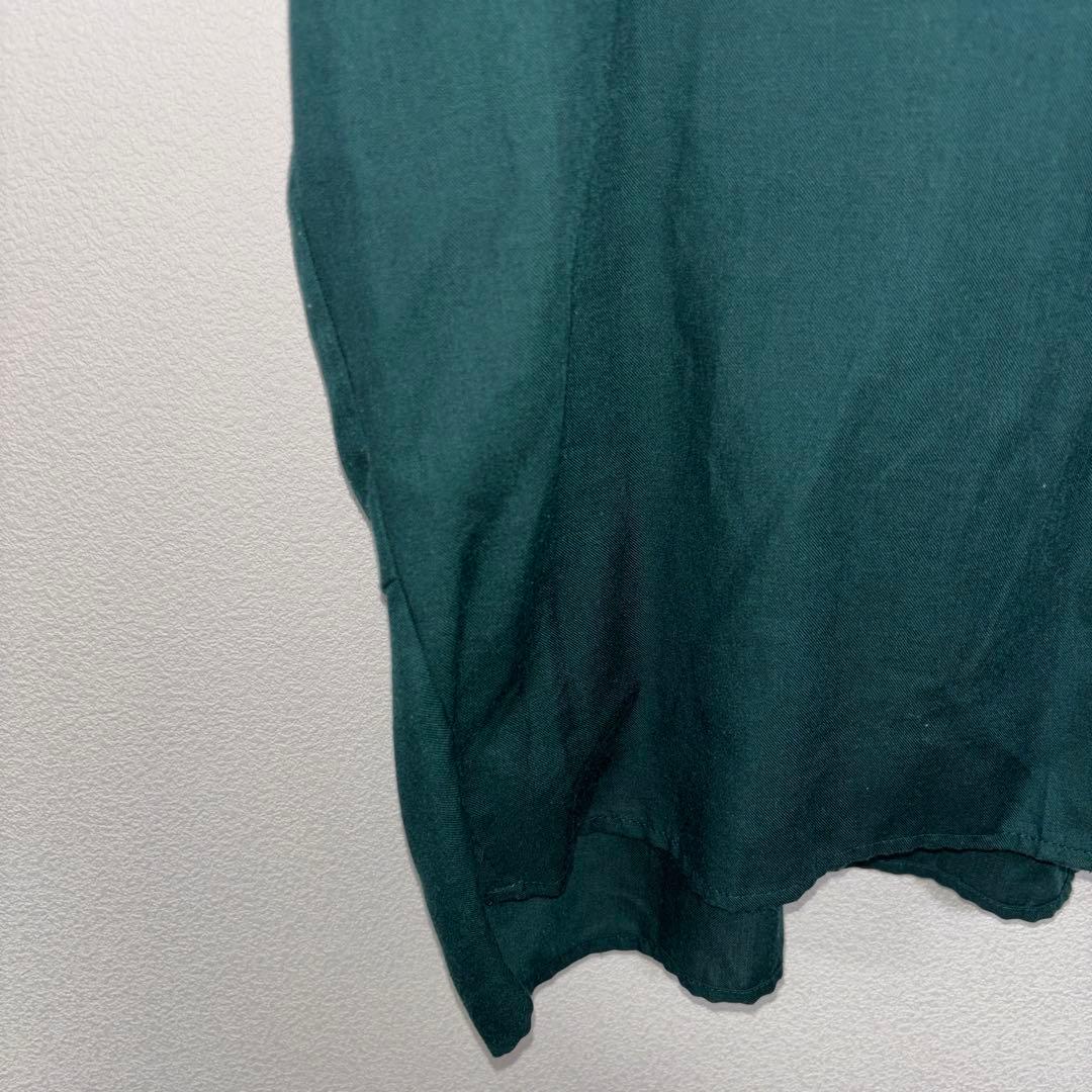 PLST ダークグリーン Vネック 半袖ブラウス M d750 6