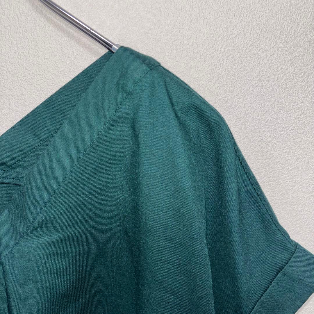 PLST ダークグリーン Vネック 半袖ブラウス M d750 7