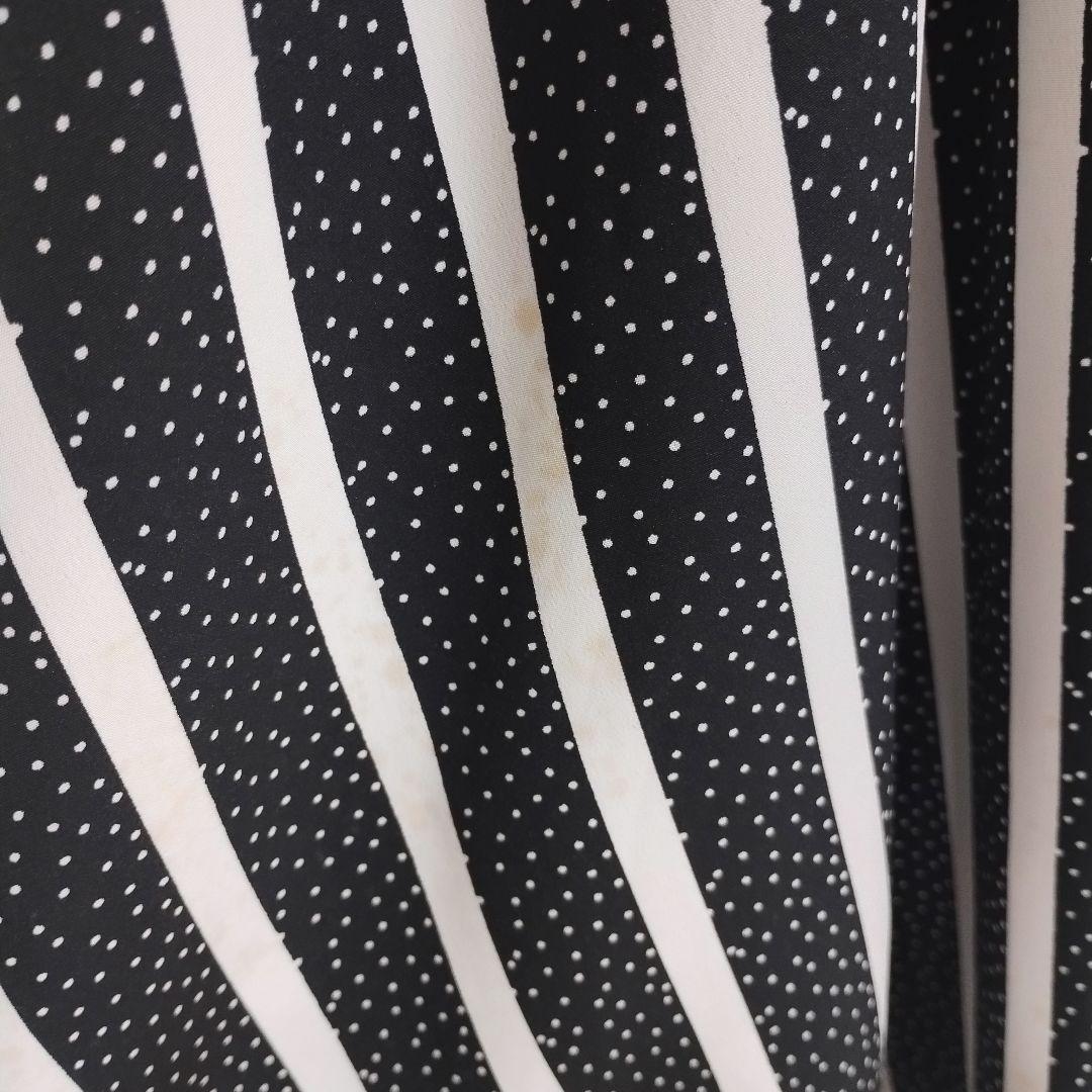 ジエンポリアム ノースリーブ ミニ異素材ワンピース 黒と白のストライプ M 8