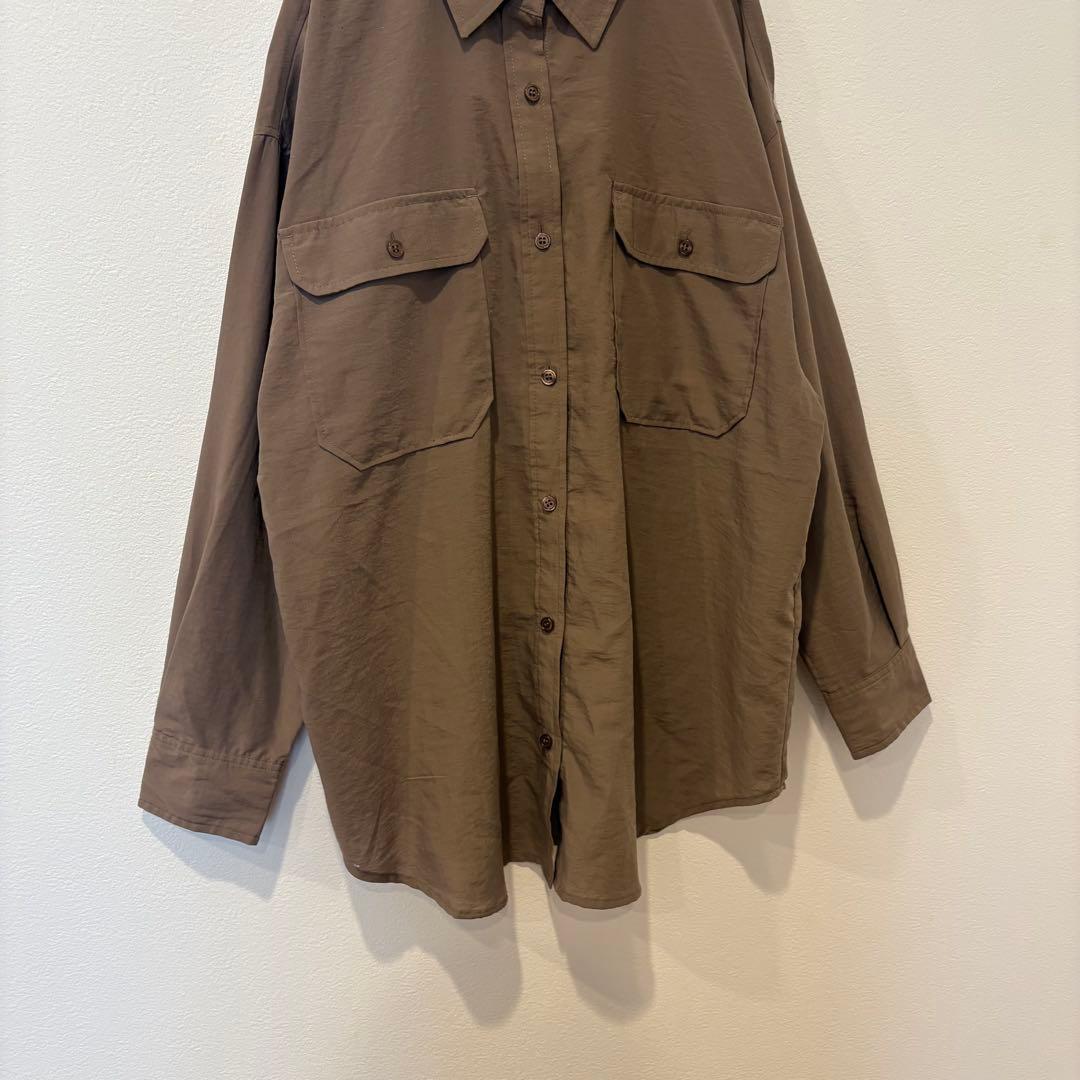.【美品✨】長袖シャツ ゆったり カジュアル ブラウン 茶色　M 無地　シンプル 3