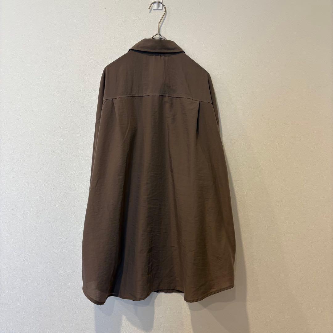 .【美品✨】長袖シャツ ゆったり カジュアル ブラウン 茶色　M 無地　シンプル 6