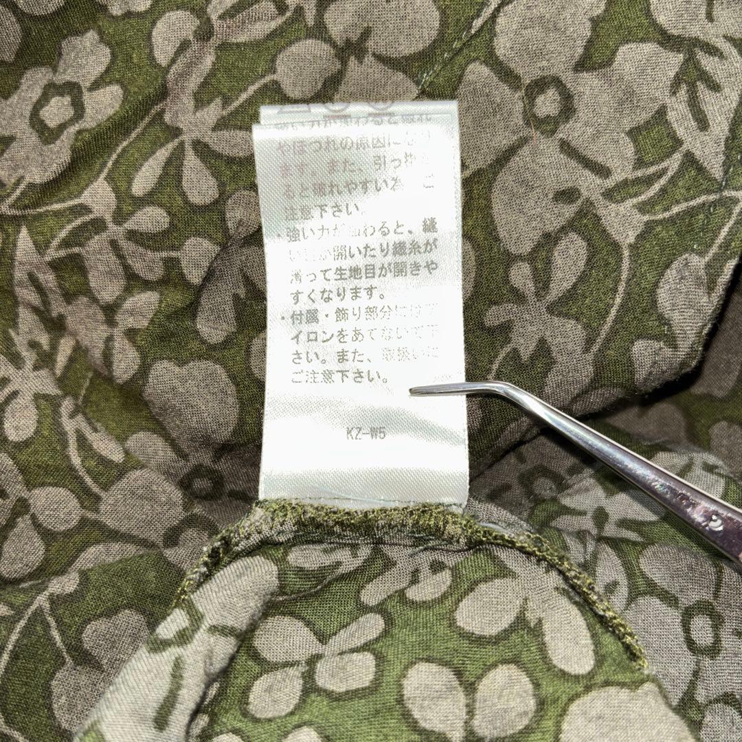 Pyumosso ピューモッソノースリーブシャツ Mオリーブグリーンd730 14