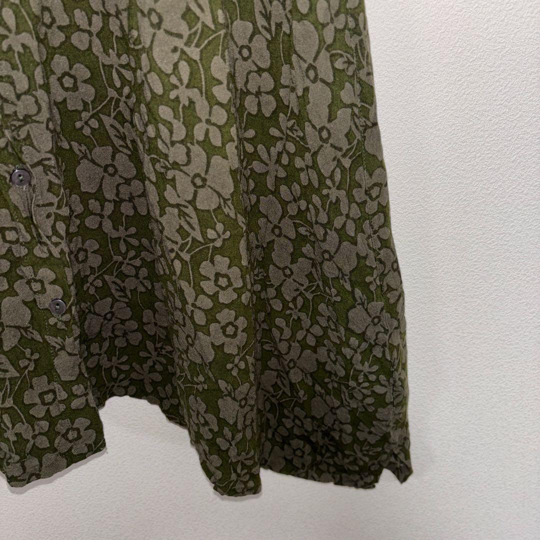 Pyumosso ピューモッソノースリーブシャツ Mオリーブグリーンd730 9