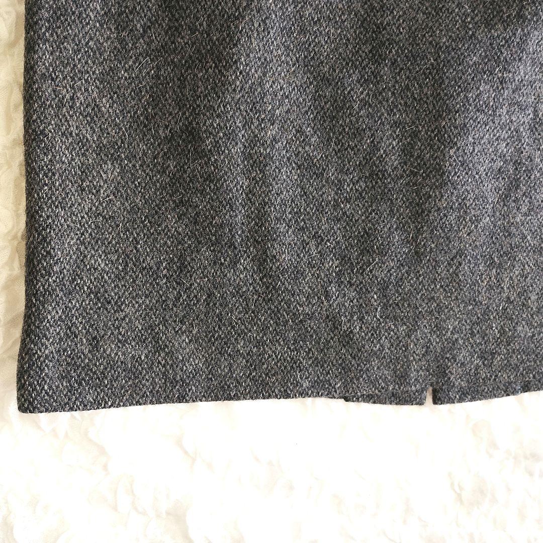 ルイジョーネ グレー ツイード タイトスカート ウエスト72 スリットあり 3