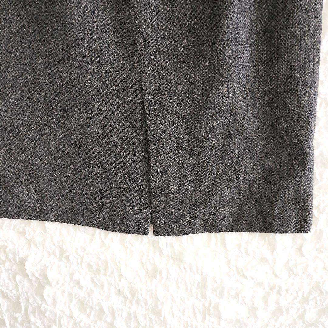 ルイジョーネ グレー ツイード タイトスカート ウエスト72 スリットあり 6