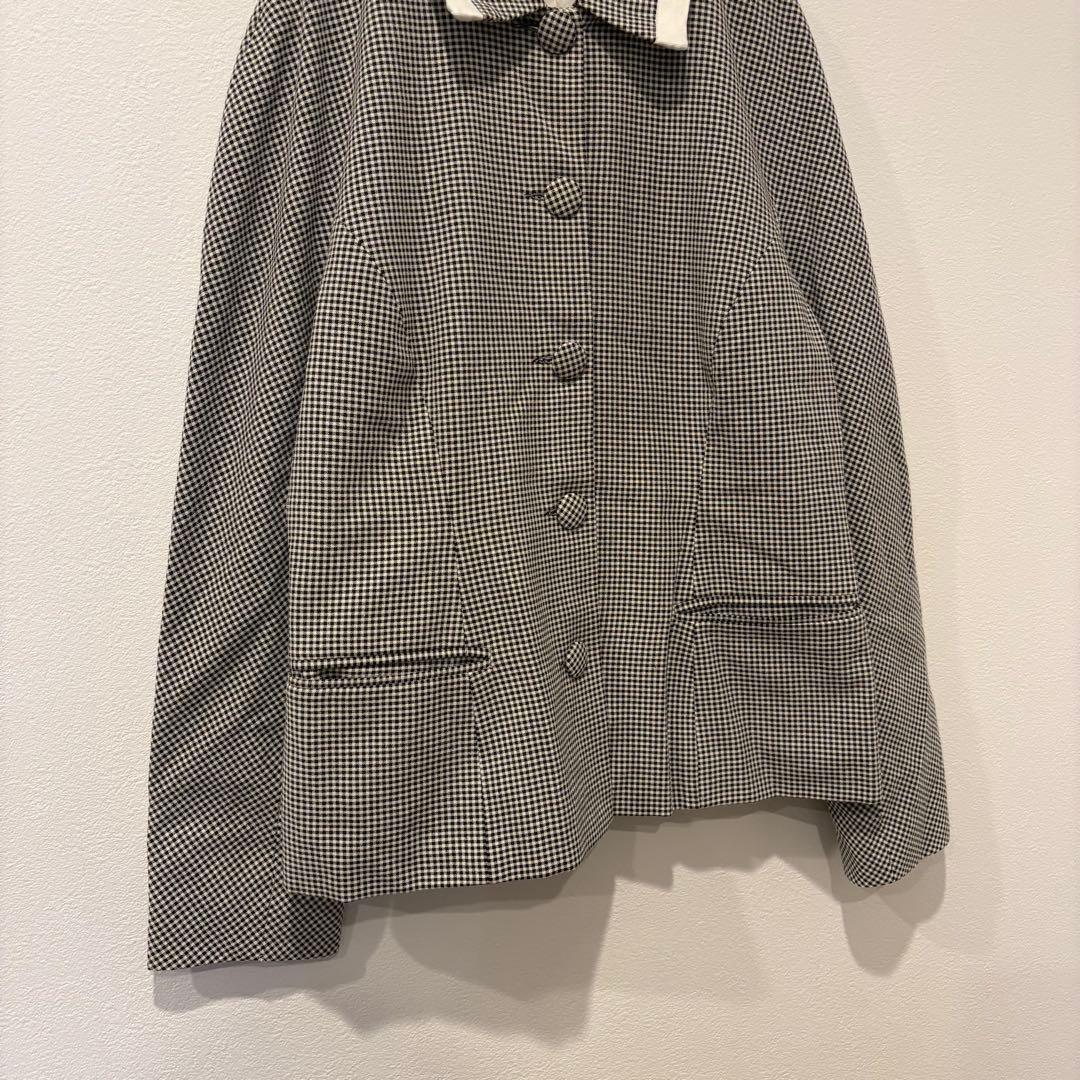 アランマヌキャン ジャケット チェック 千鳥柄 襟付き 長袖 40 フランス製 2