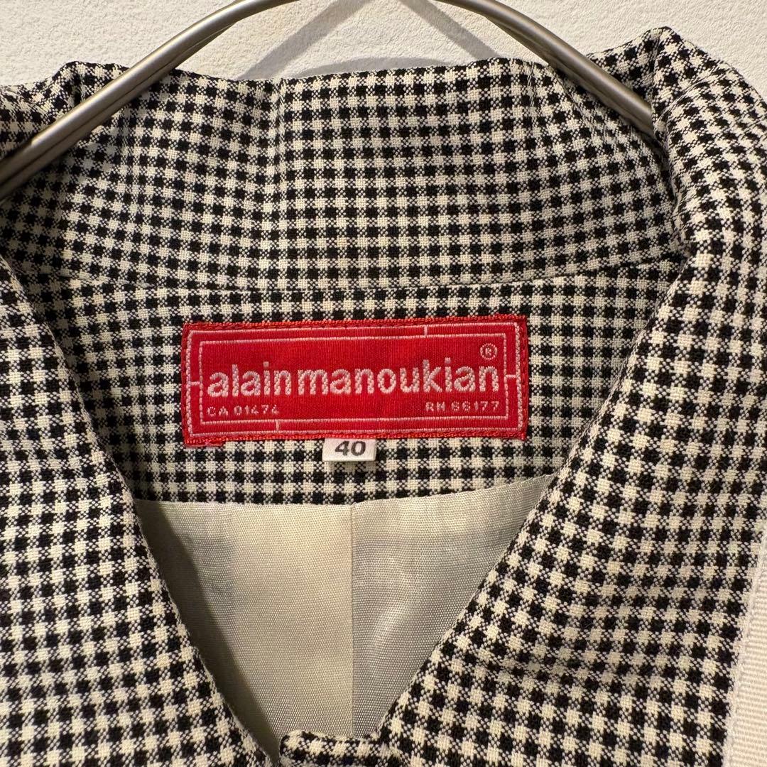 アランマヌキャン ジャケット チェック 千鳥柄 襟付き 長袖 40 フランス製 4