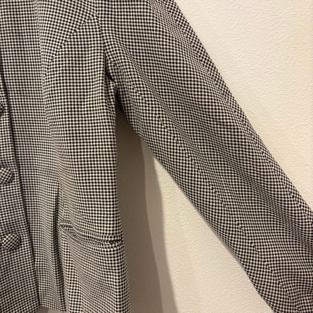 アランマヌキャン ジャケット チェック 千鳥柄 襟付き 長袖 40 フランス製 5