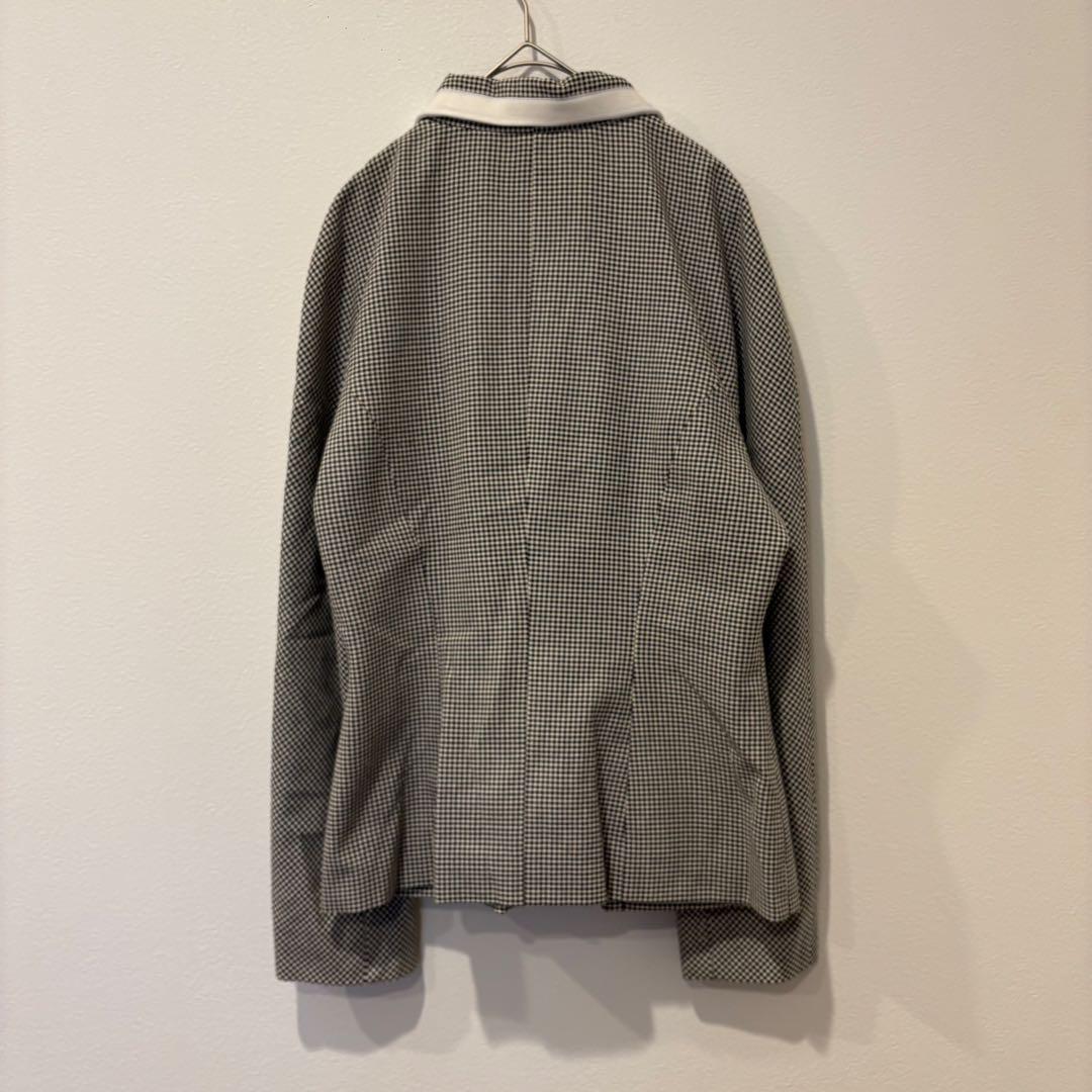 アランマヌキャン ジャケット チェック 千鳥柄 襟付き 長袖 40 フランス製 7