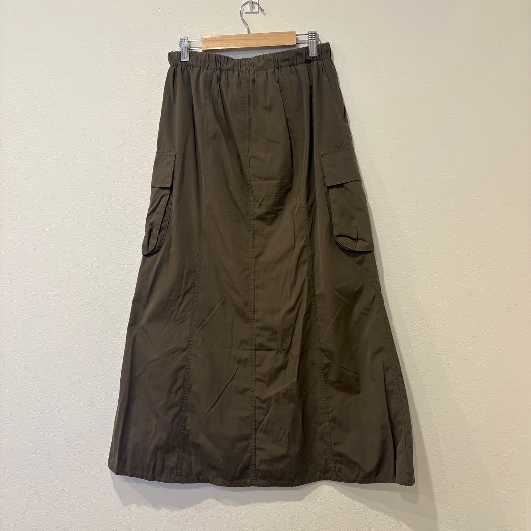 GU ロングスカート　カーキ　緑　ポケット付き　Mサイズ　カーゴ 4