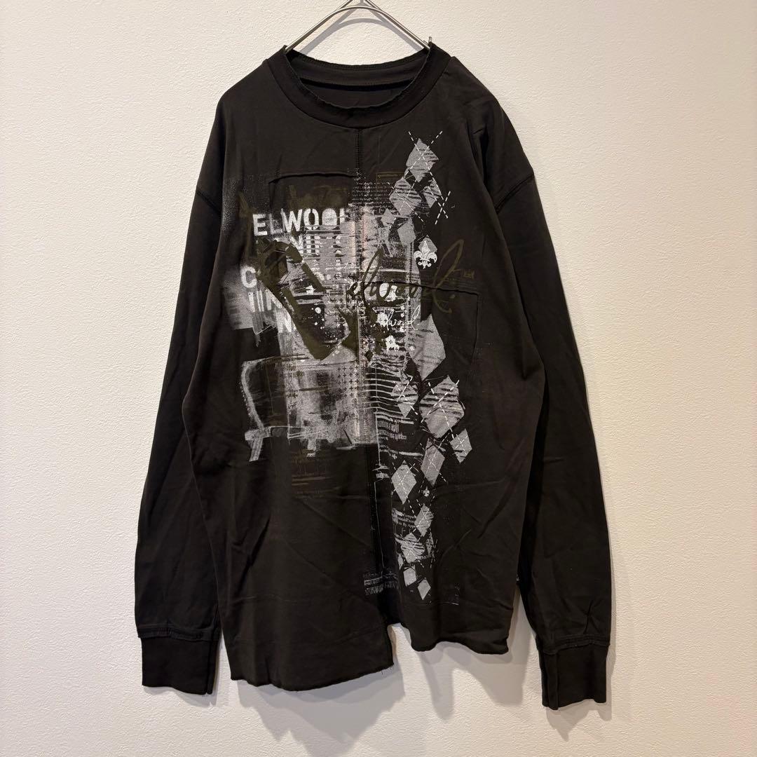 グリップジーンズ ロンT 長袖 プリント 黒 ブラック　ヴィンテージ ストリート