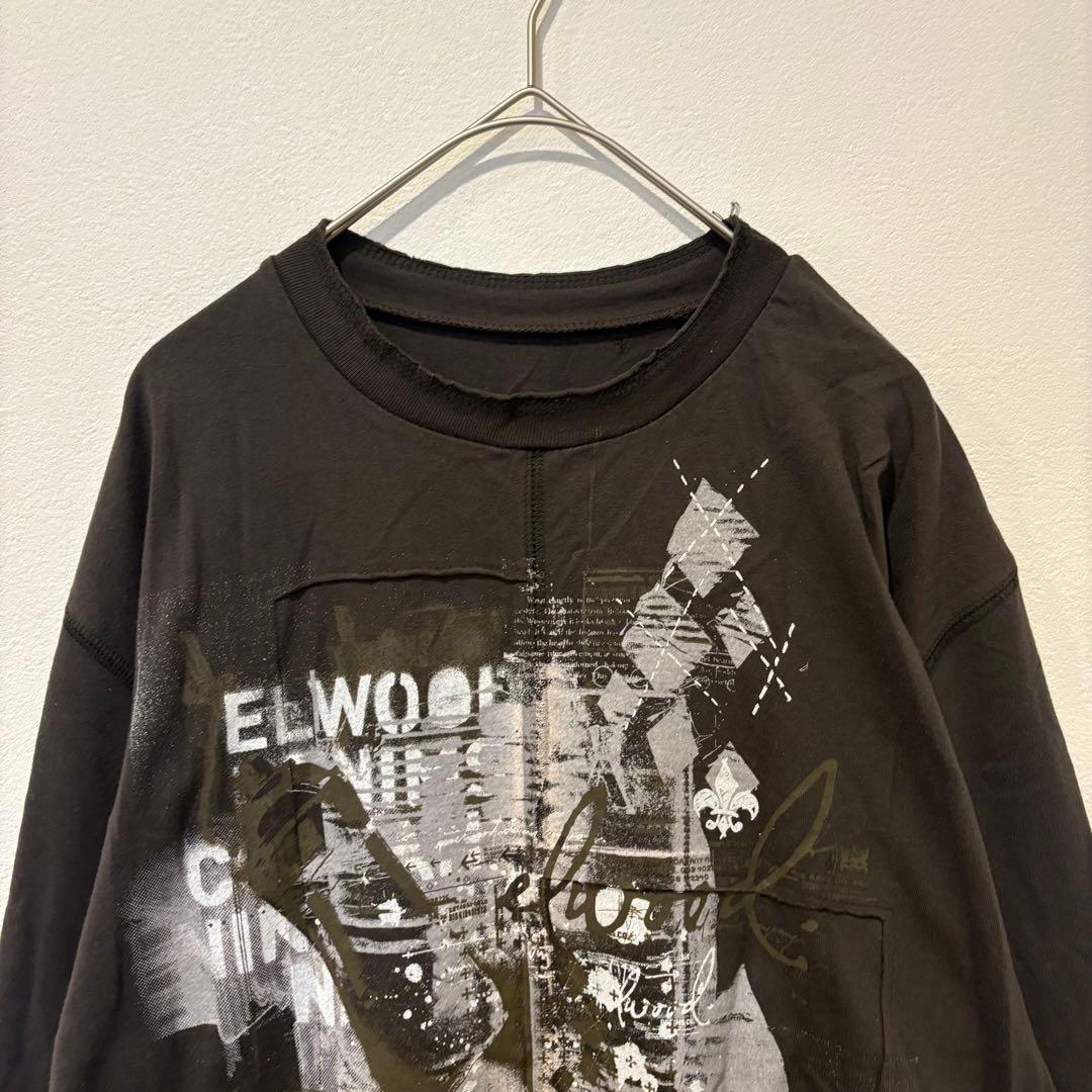 グリップジーンズ ロンT 長袖 プリント 黒 ブラック　ヴィンテージ ストリート 3