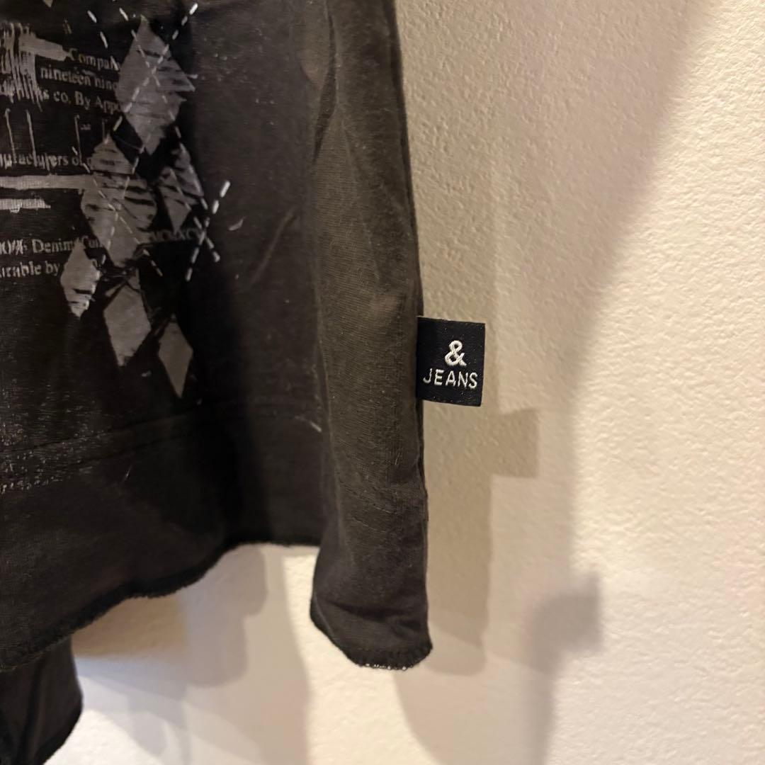 グリップジーンズ ロンT 長袖 プリント 黒 ブラック　ヴィンテージ ストリート 6