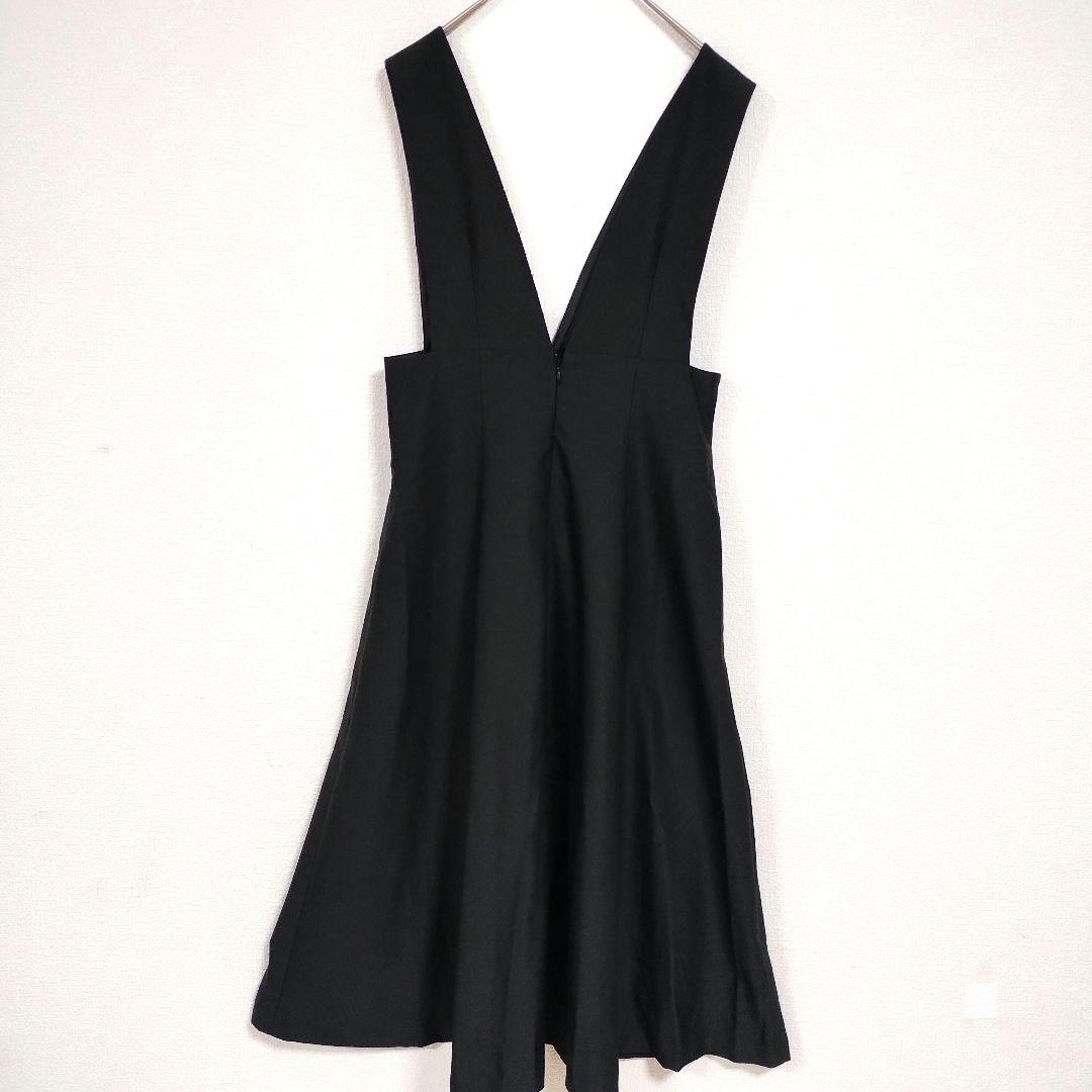 proportionプロポーション 黒ノースリーブフレアドレス M ビジュー 6