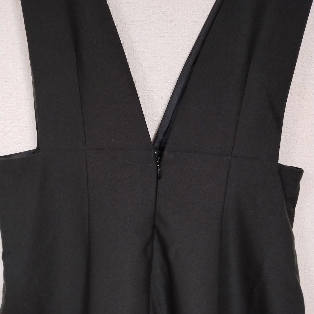 proportionプロポーション 黒ノースリーブフレアドレス M ビジュー 7