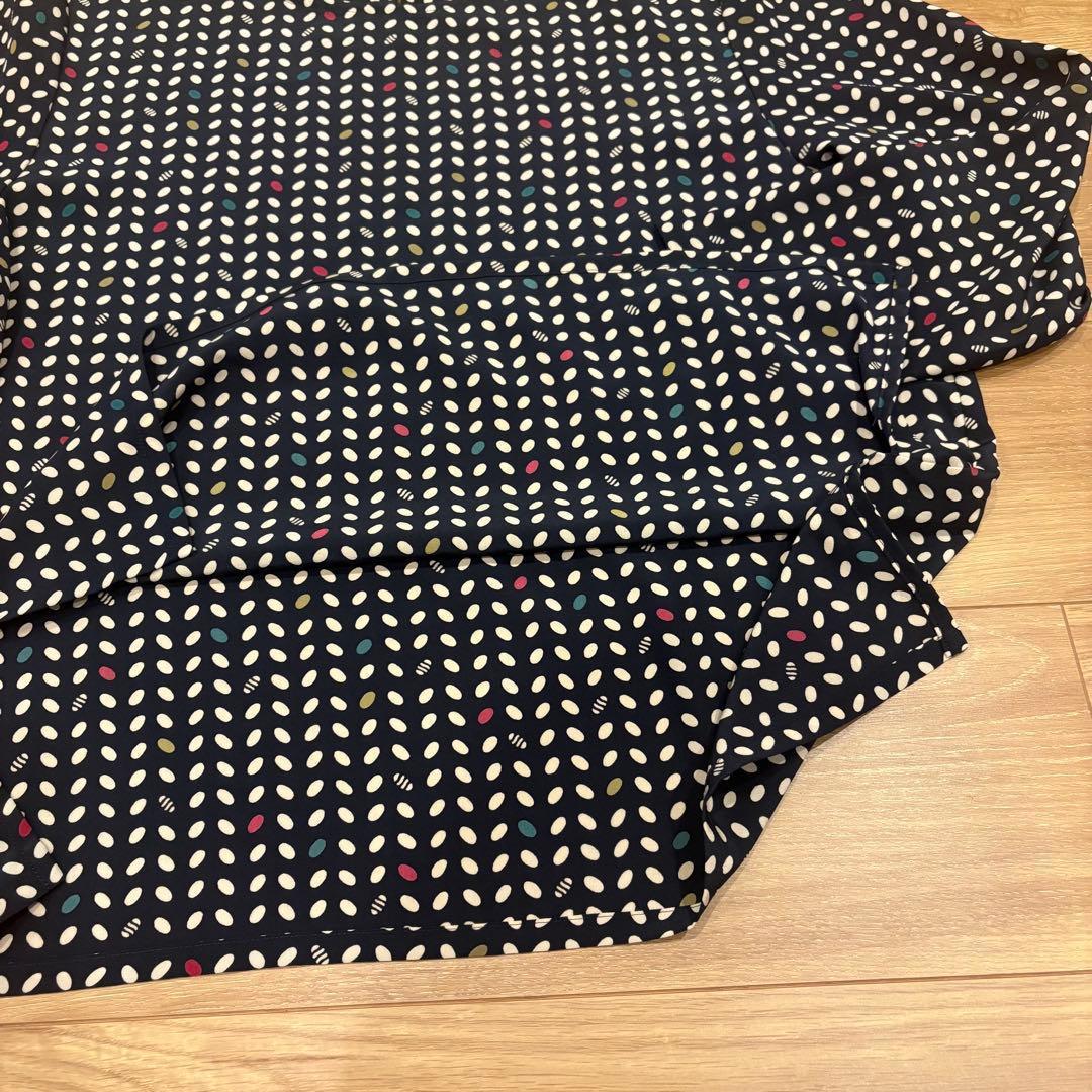 .【美品】B.B.N.Y 柄 長袖　ブラウス 黒 ブラック　薄手 M相当 5