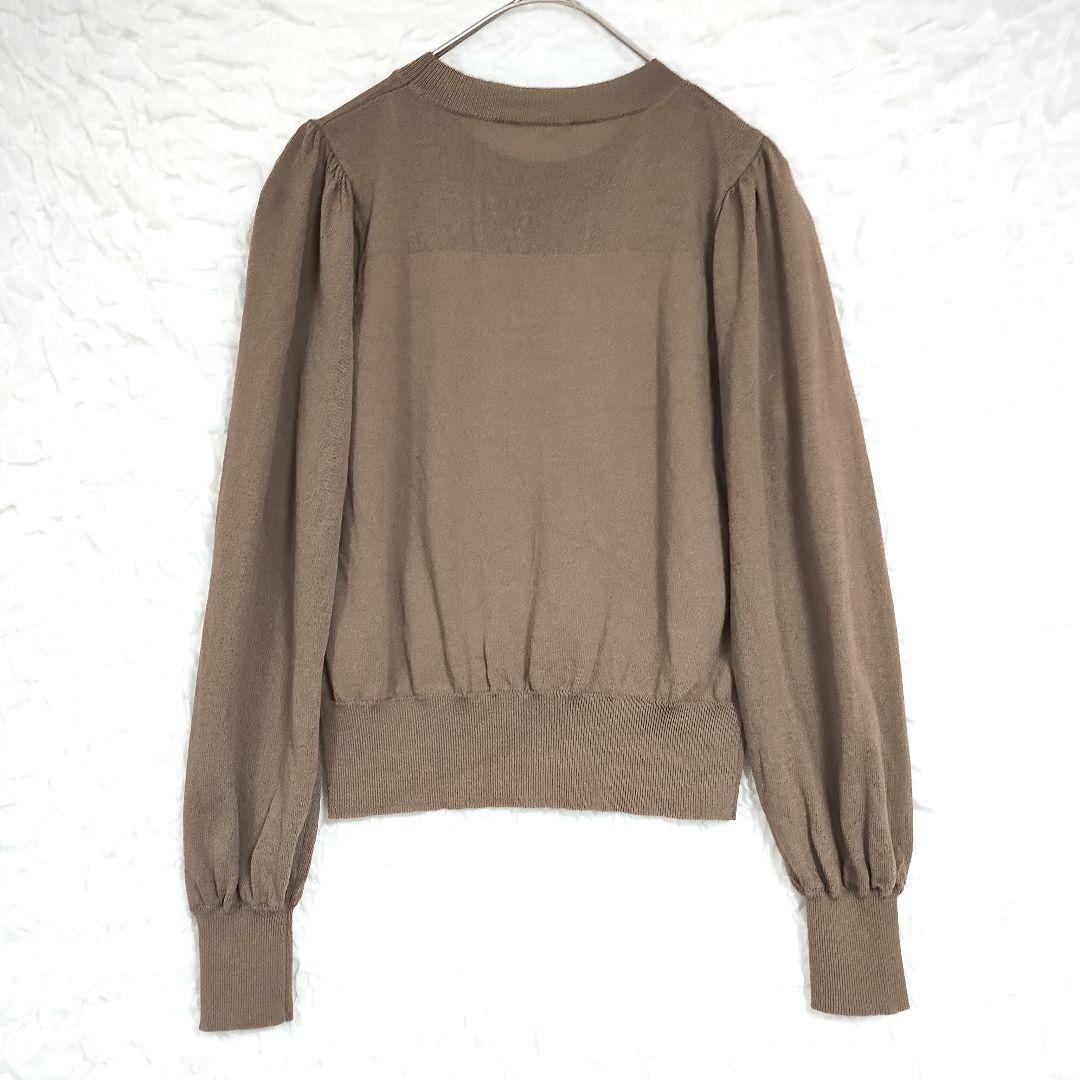 COHINA コヒナ ブラウン パフスリーブ ニットセーター F 5