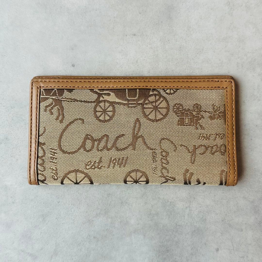 Y2K COACH ホースキャリッジ　二つ折り長財布 札入れ パスポートケース