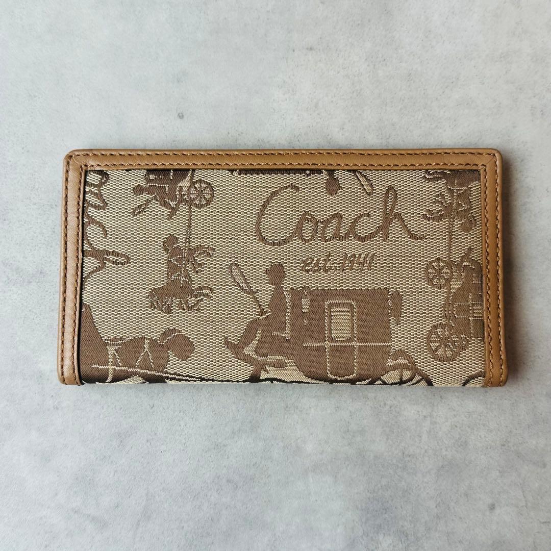 Y2K COACH ホースキャリッジ　二つ折り長財布 札入れ パスポートケース 2