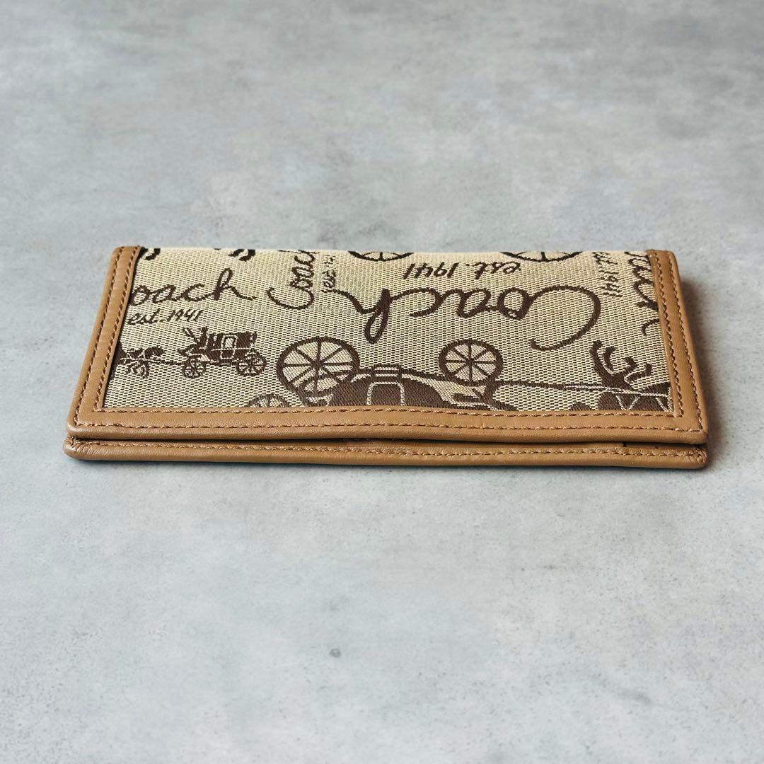 Y2K COACH ホースキャリッジ　二つ折り長財布 札入れ パスポートケース 4
