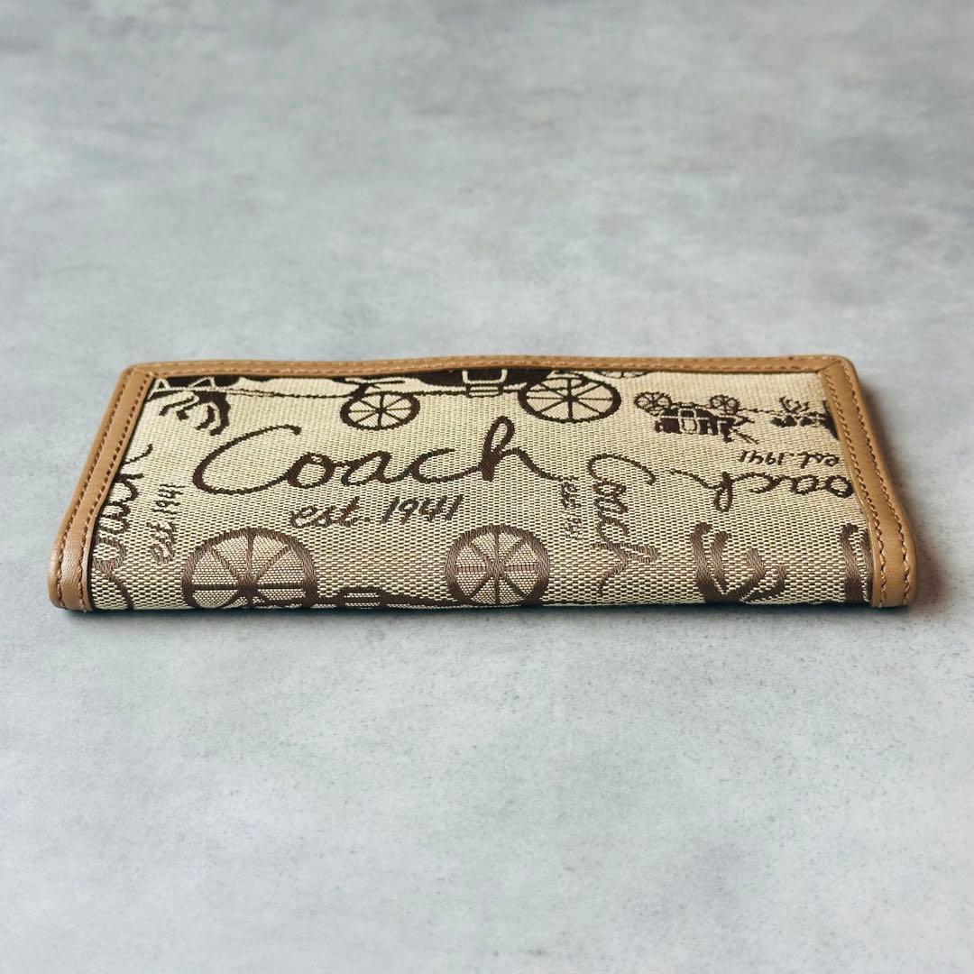 Y2K COACH ホースキャリッジ　二つ折り長財布 札入れ パスポートケース 5